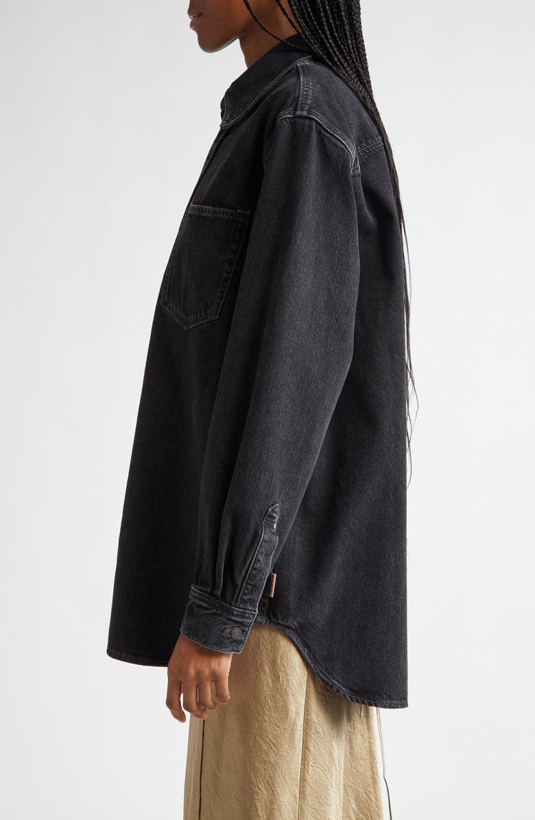 Acne Studios Relaxed Fit Organic Cotton Denim Button-Up Shirt, Alternate, color, Black