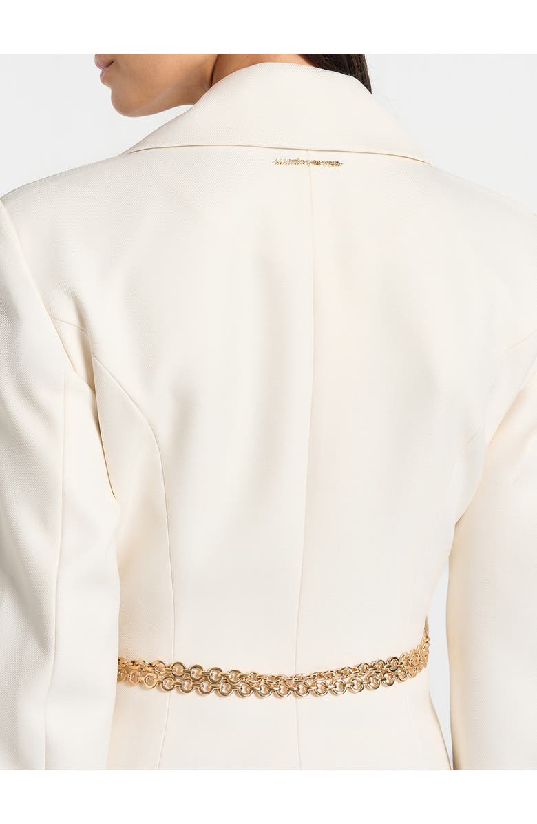 Manière De Voir Zara Double Breasted Blazer Dress With Chain, Alternate, color, Off White