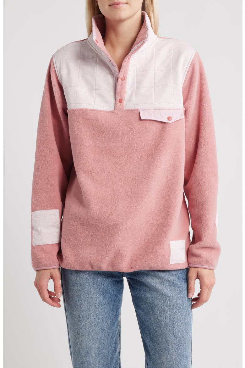 Ditsy Daisy Henley Pullover, Main, color, MAUVE