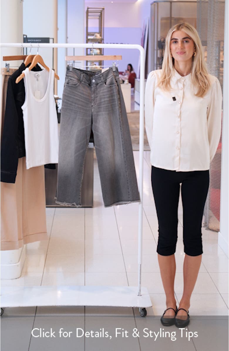 Brigitte Frayed High Waist Wide Leg Capri Jeans, sales video thumbnail