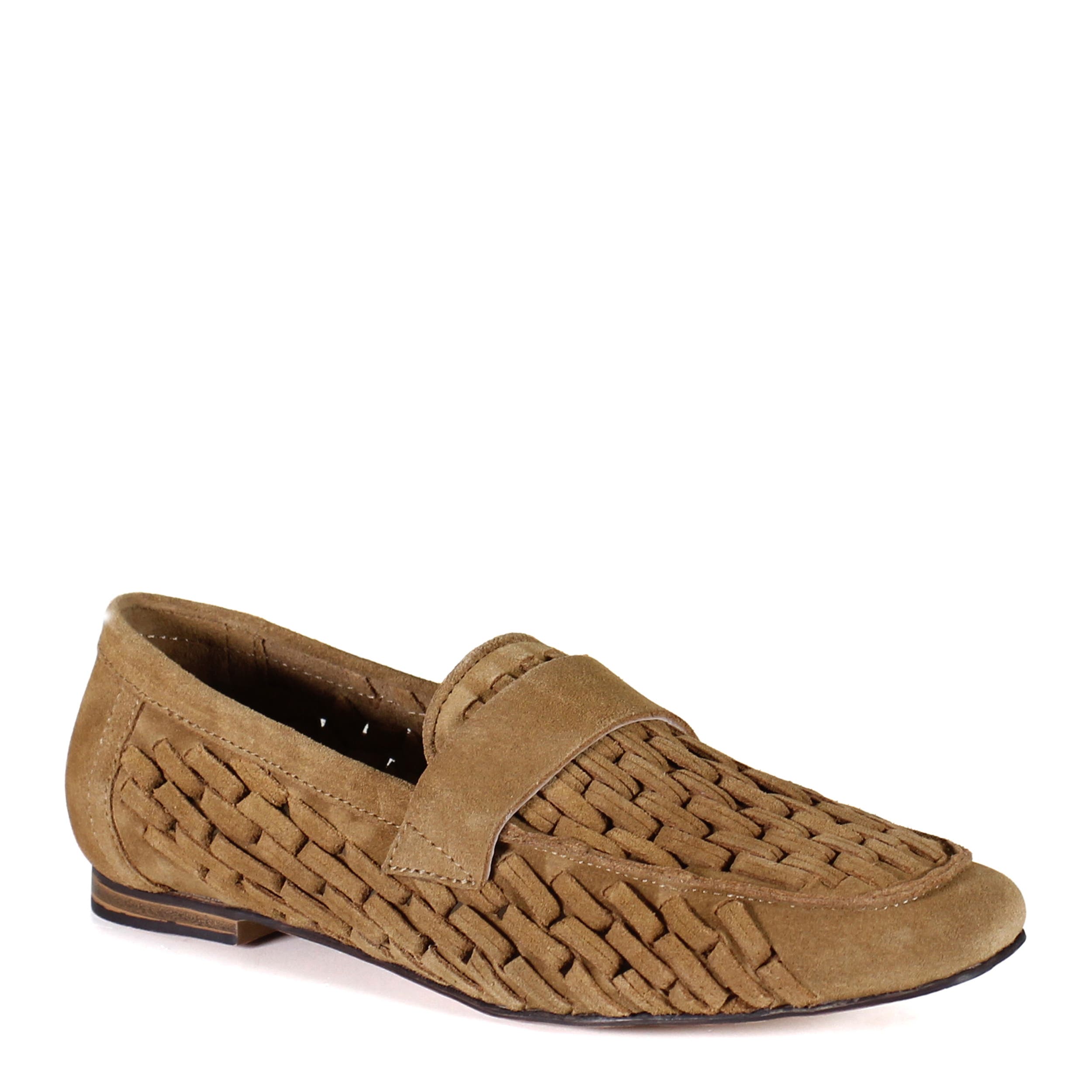 Diba True AGE LESS Woven Suede Flat Loafer, Main, color, Whiskey