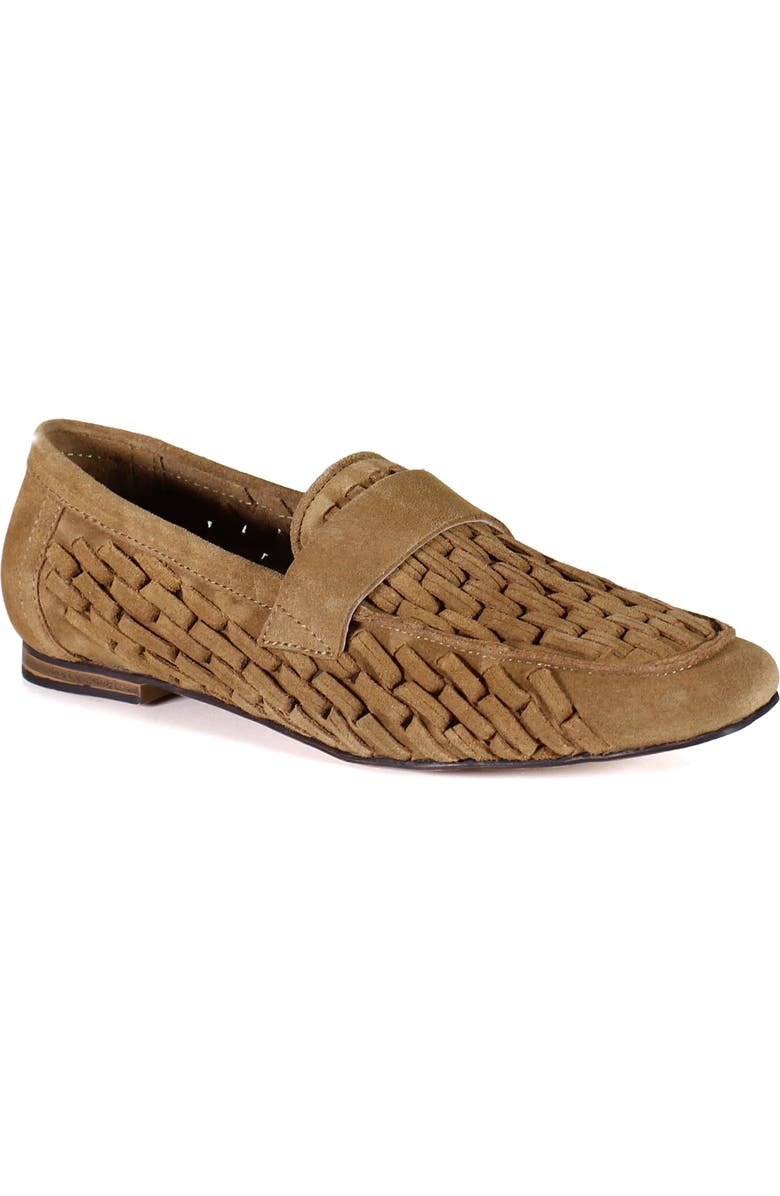 Diba True AGE LESS Woven Suede Flat Loafer, Main, color, Whiskey