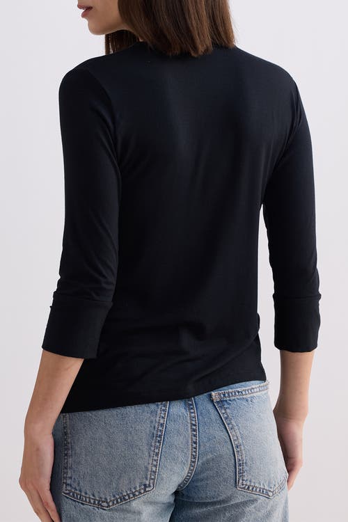 Reistor Twist Front Knit Shirt In Black