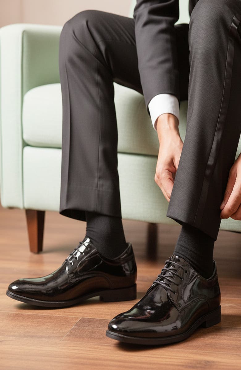 Marc Joseph New York State Street Plain Toe Casual Oxford, Alternate, color, Black Patent