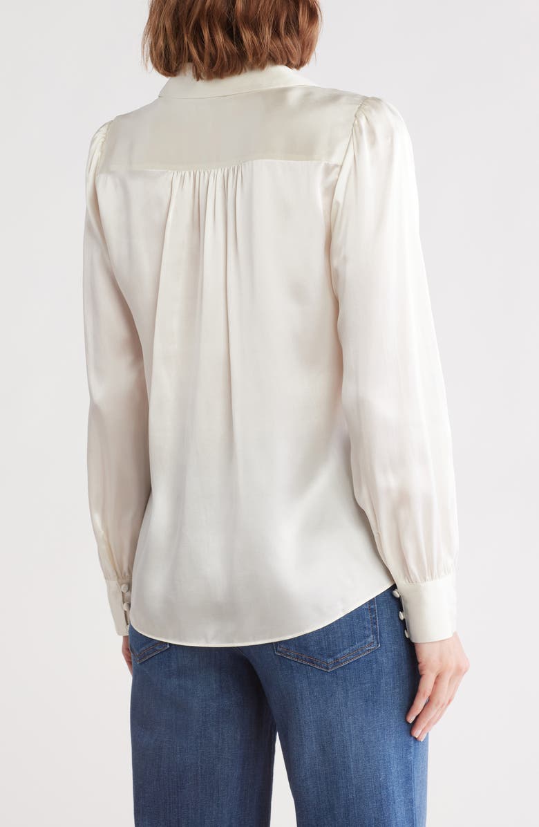 FRAME Round Collar Button Front Shirt, Alternate, color, Cream