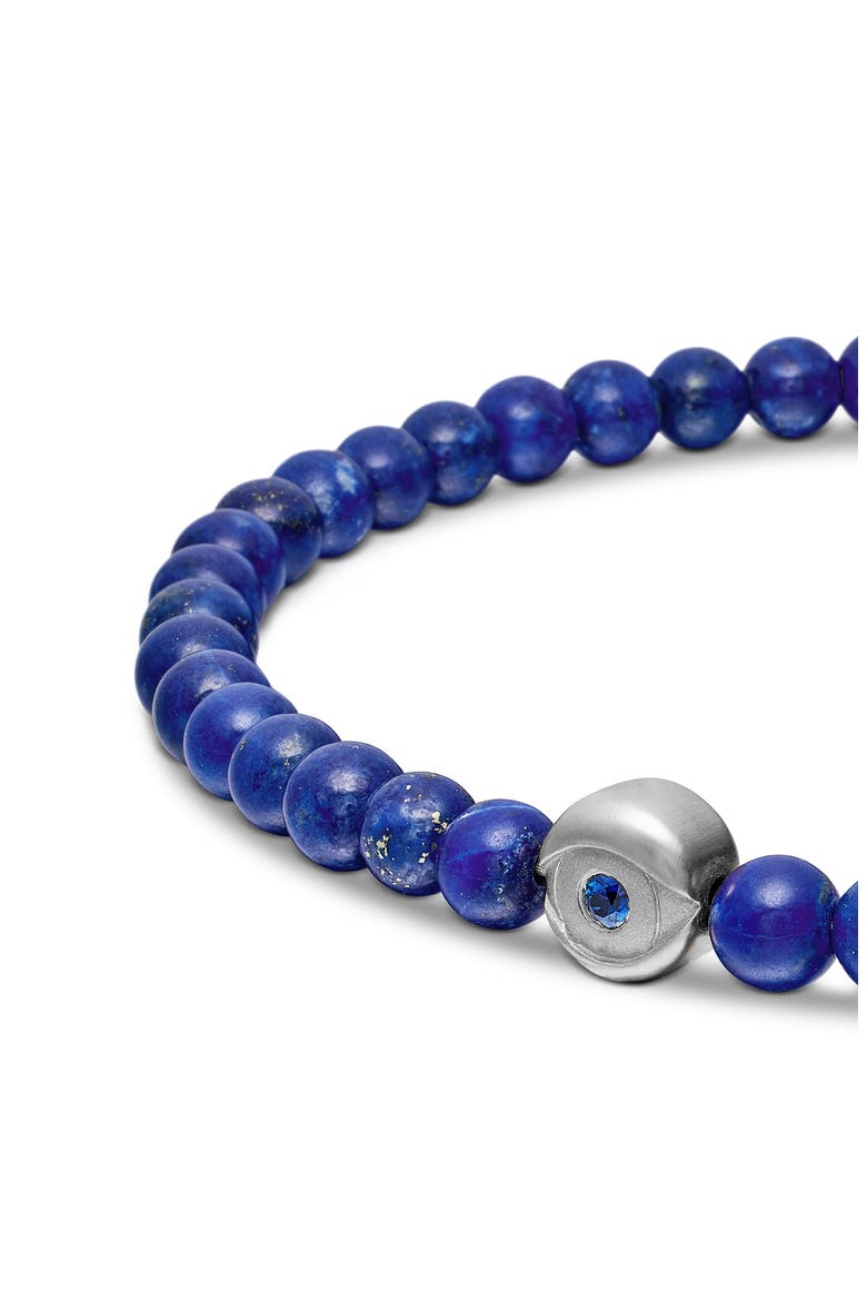 Men's Evil Eye Beaded Bracelet, Alternate, color, SILVER
