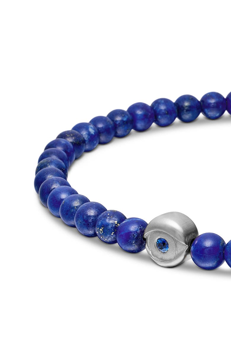 David Yurman Men's Evil Eye Beaded Bracelet, Alternate, color, Silver