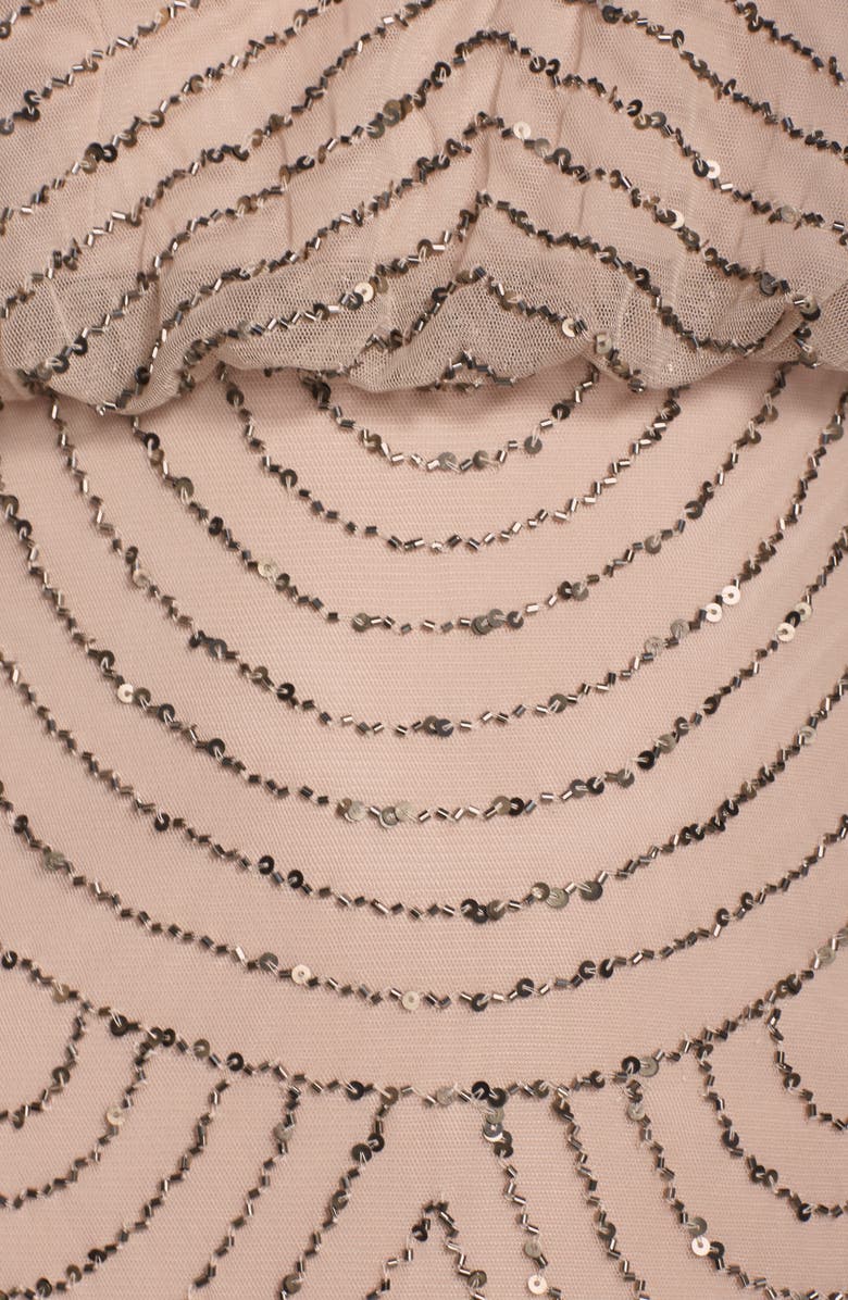 Adrianna Papell Sequin Mesh Blouson Dress, Alternate, color, 