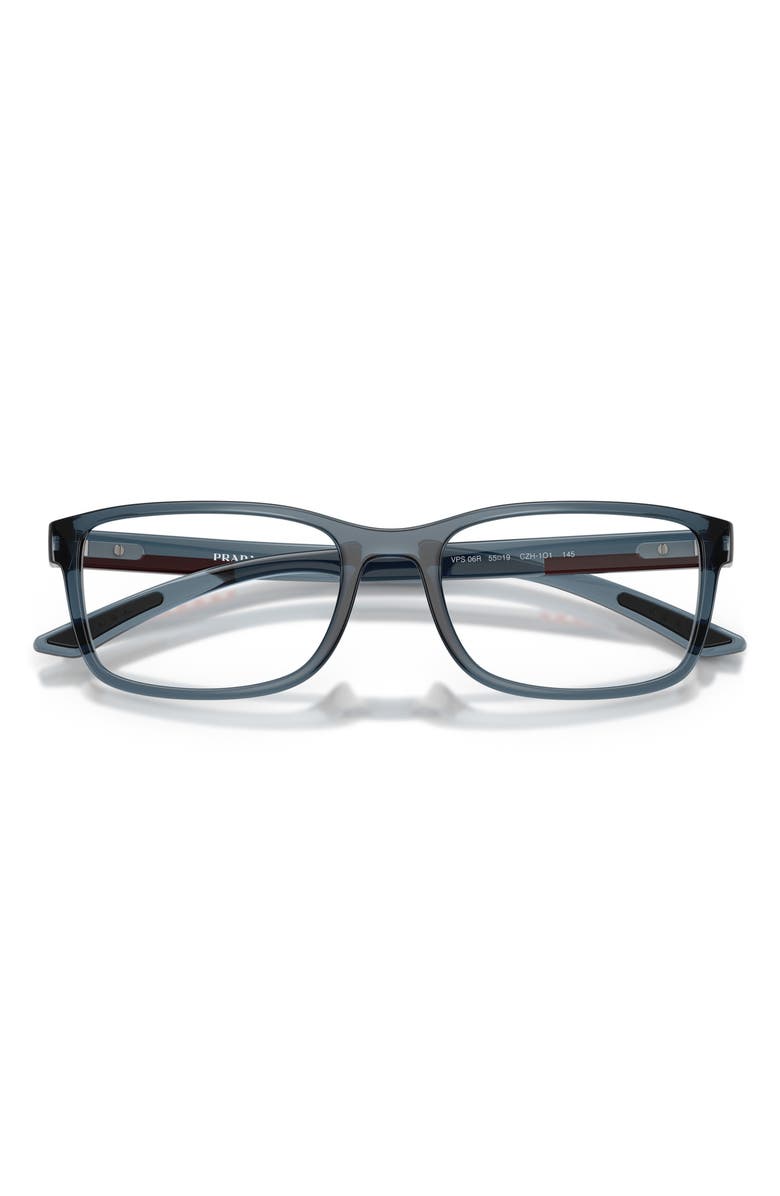 Prada Linea Rossa 55mm Pillow Optical Glasses, Alternate, color, Azure
