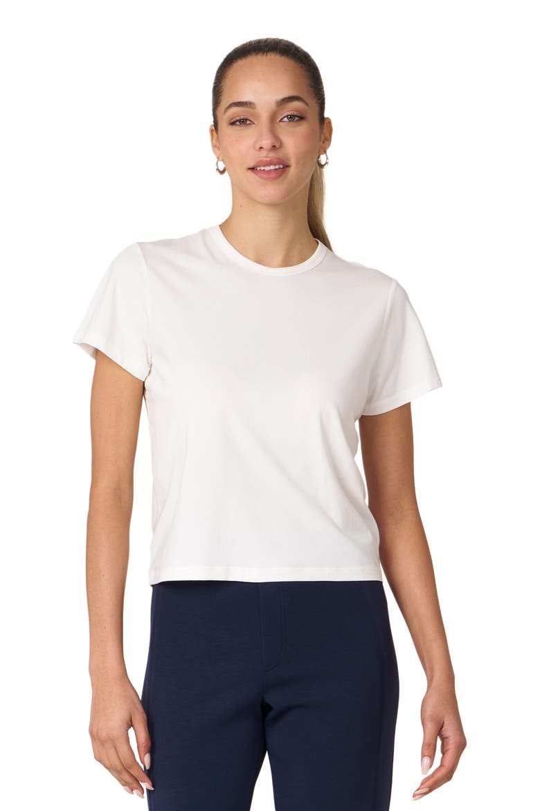 Rebody Essentials Short Sleeve Crop Tee, Main, color, White