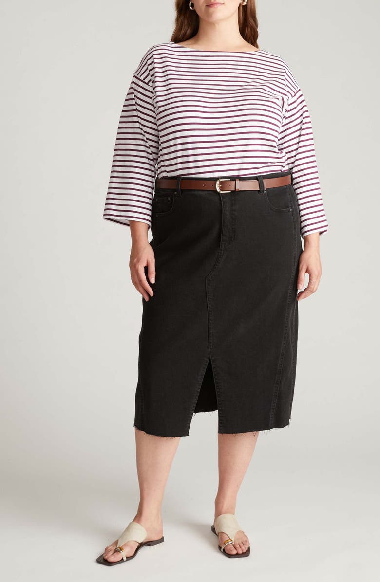 Universal Standard Montauk Breton Stripe Top, Alternate, color, White/ Gamay