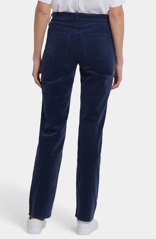 Nydj Straight Leg Velveteen Trouser Pants In Blue