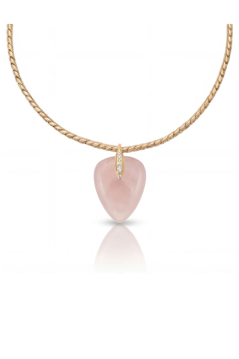 Solstice Pendant Choker Necklace, Main, color, ROSE QUARTZ