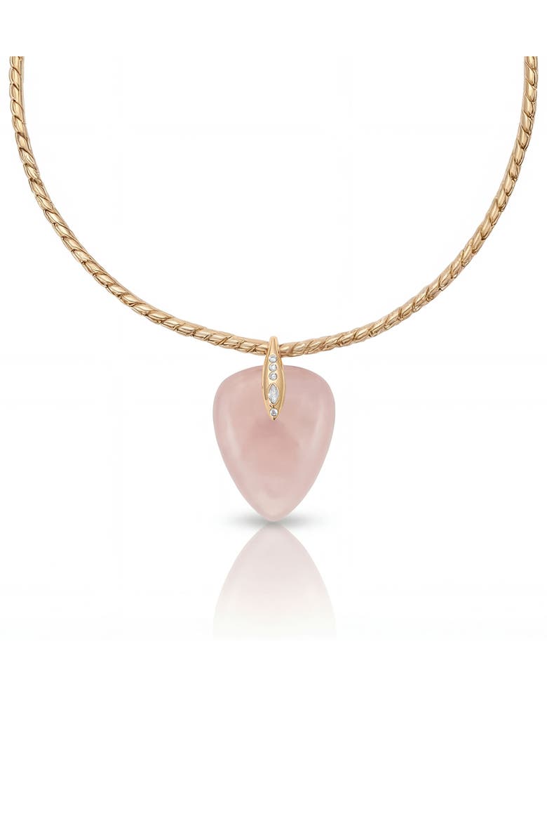 Ettika Solstice Pendant Choker Necklace, Main, color, Rose Quartz