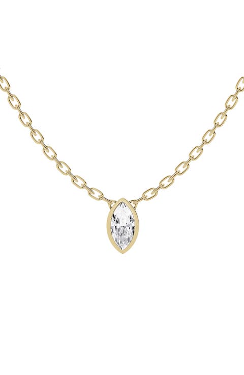 18K Gold Lab-Created Diamond Pendant Necklace (Nordstrom Exclusive)