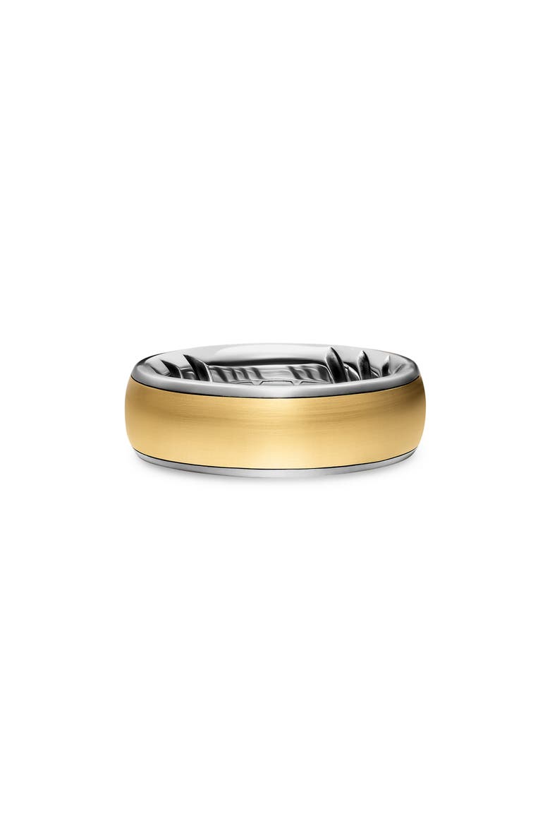 Streamline Band Ring in Sterling Silver with 18K Yellow Gold, 7.6mm, Alternate, color, GOLD/ SILVER
