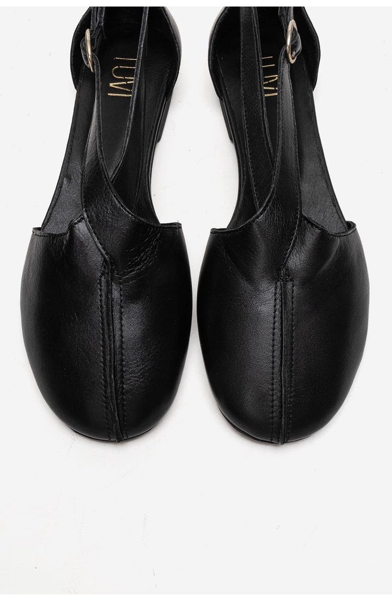 Forever & Always Shoes Fable Leather Side Cut Ballet Flat, Alternate, color, Black