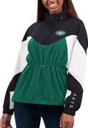 G-III 4HER BY CARL BANKS Women's G-III 4Her by Carl Banks Green/Black New York Jets Tie Breaker Lightweight Quarter-Zip Jacket