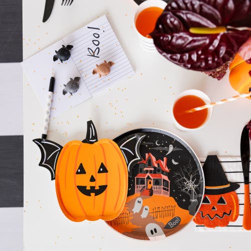 Daydream Society Going Batty Large Plates In Orange