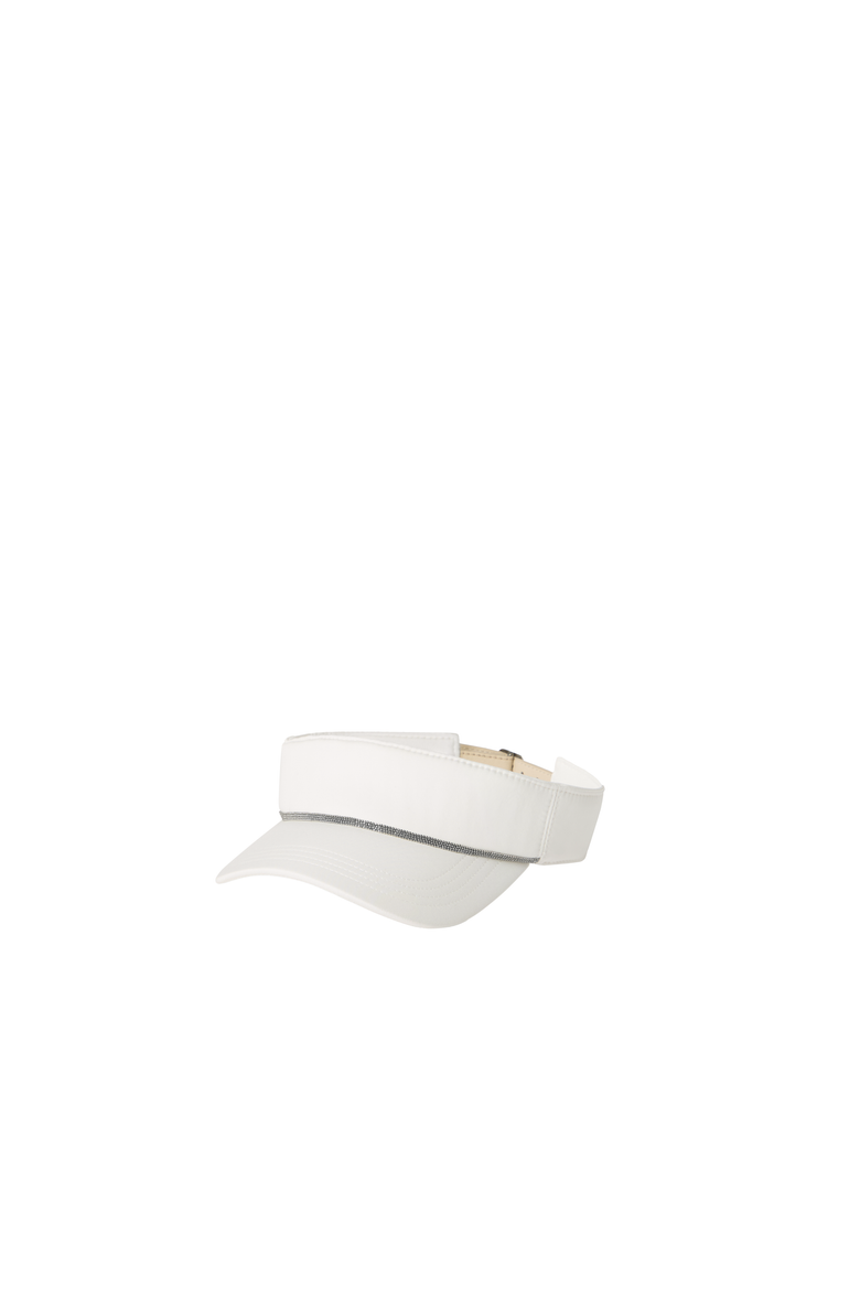 Nylon visor with shiny band, Alternate, color, White