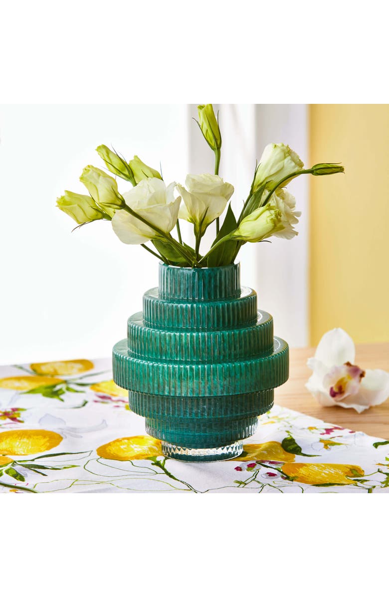 tag Escalera Decorative Glass Vase Green Novelty for Spring Summer, Alternate, color, Green