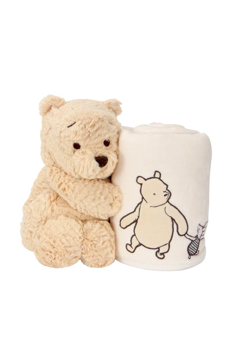 Lambs & Ivy Disney Baby Classic Winnie the Pooh Blanket & Plush Baby Gift Set, Alternate, color, Cream