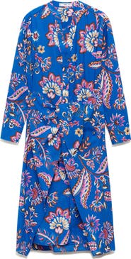 MANGO Floral Cotton Shirtdress