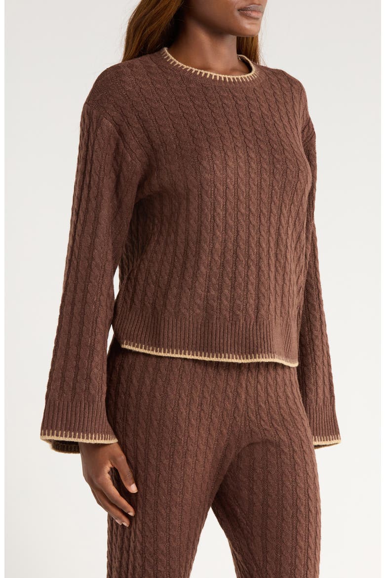Rylynn Cable Flare Sleeve Sweater, Alternate, color, COLA