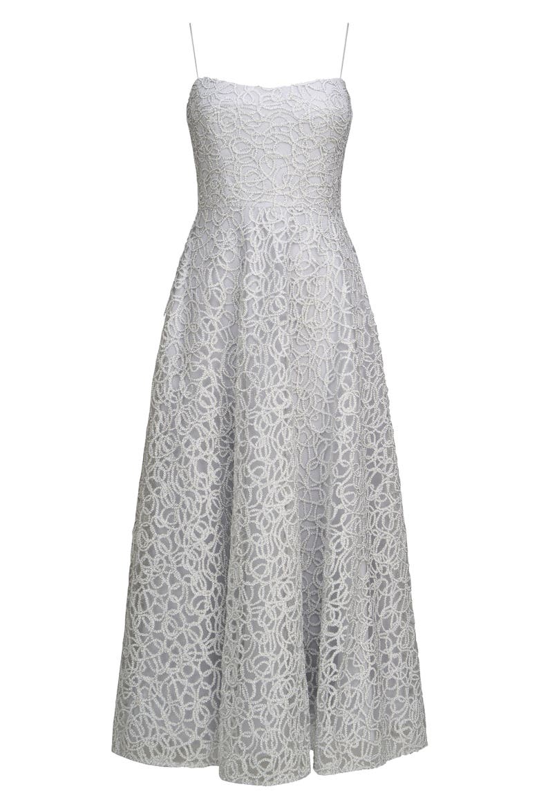 Tulle Midi Dress, Alternate, color, FRENCH SILVER