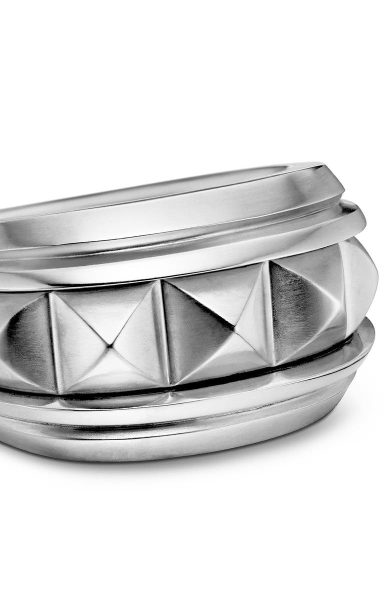 David Yurman Pyramid Signet Ring, Alternate, color, Silver