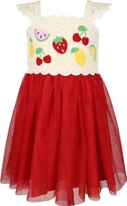 Zunie Kids' Crochet Mixed Media Dress