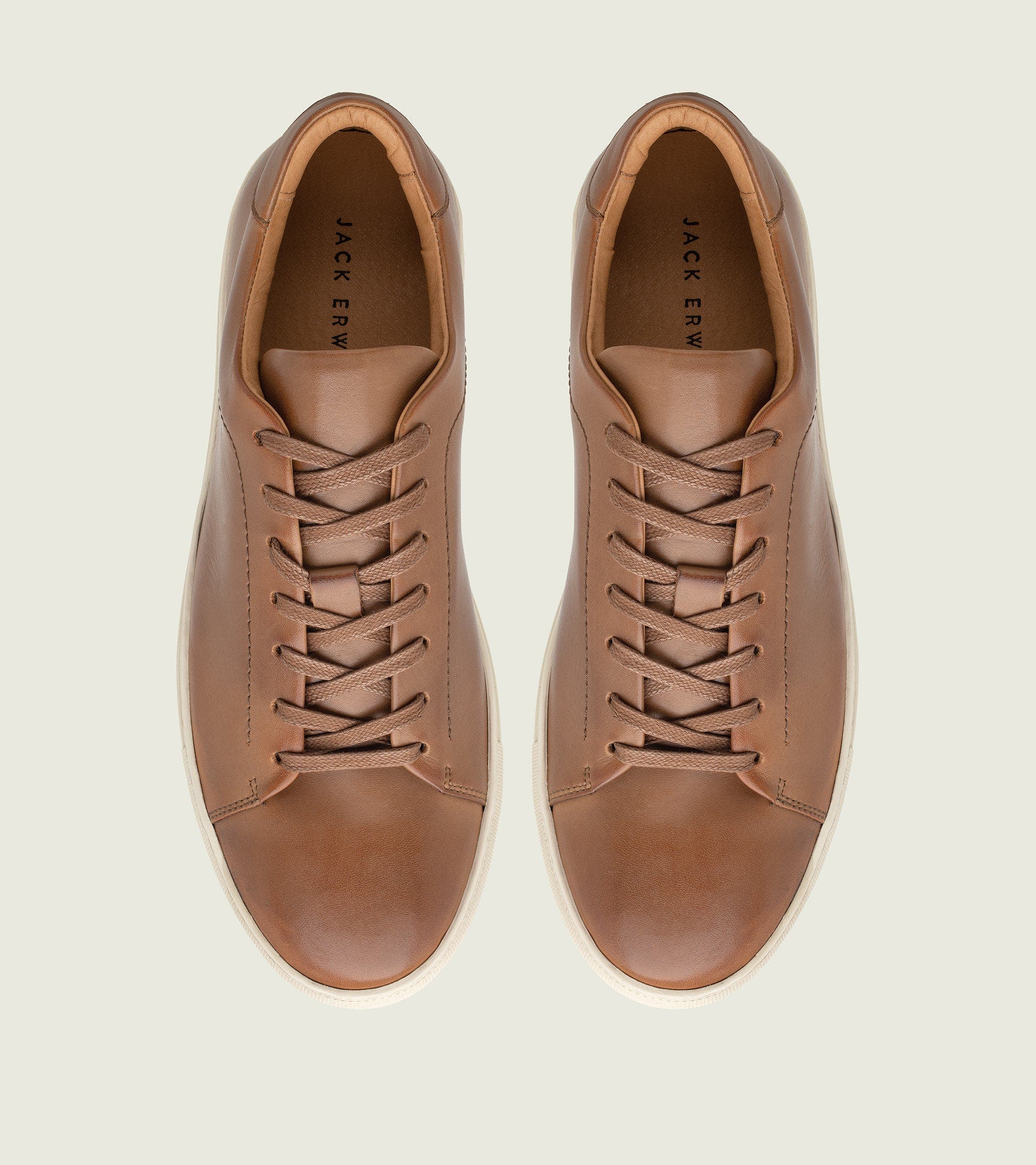 Wesley Leather Low-Top Sneaker, Alternate, color, Cognac Leather