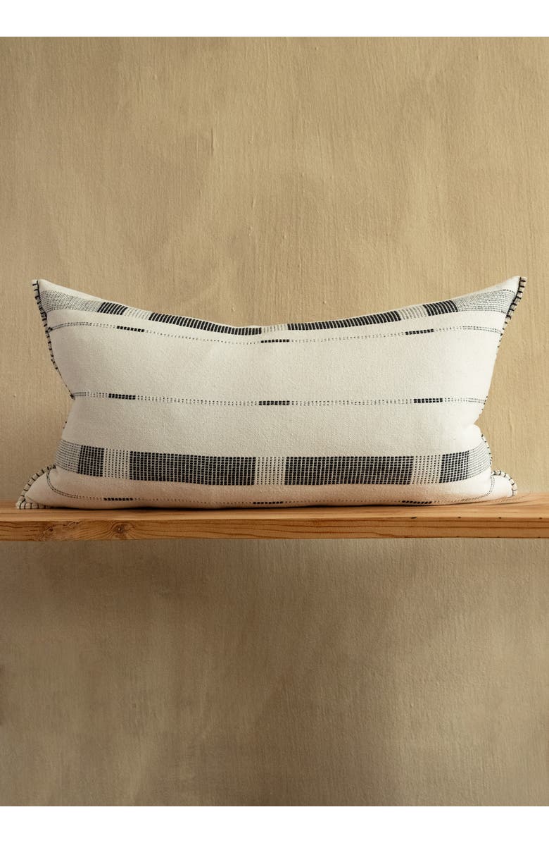 kanju Interiors Fulcrum Oversized Cotton Lumbar Pillow - with Insert, Alternate, color, Onyx