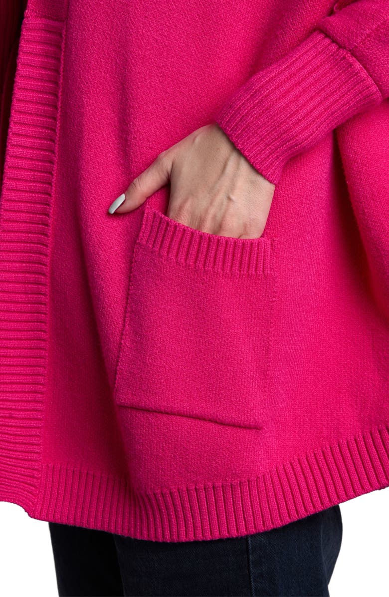 SAACHI Oversize Ribbed Knit Cardigan, Alternate, color, Fuschia
