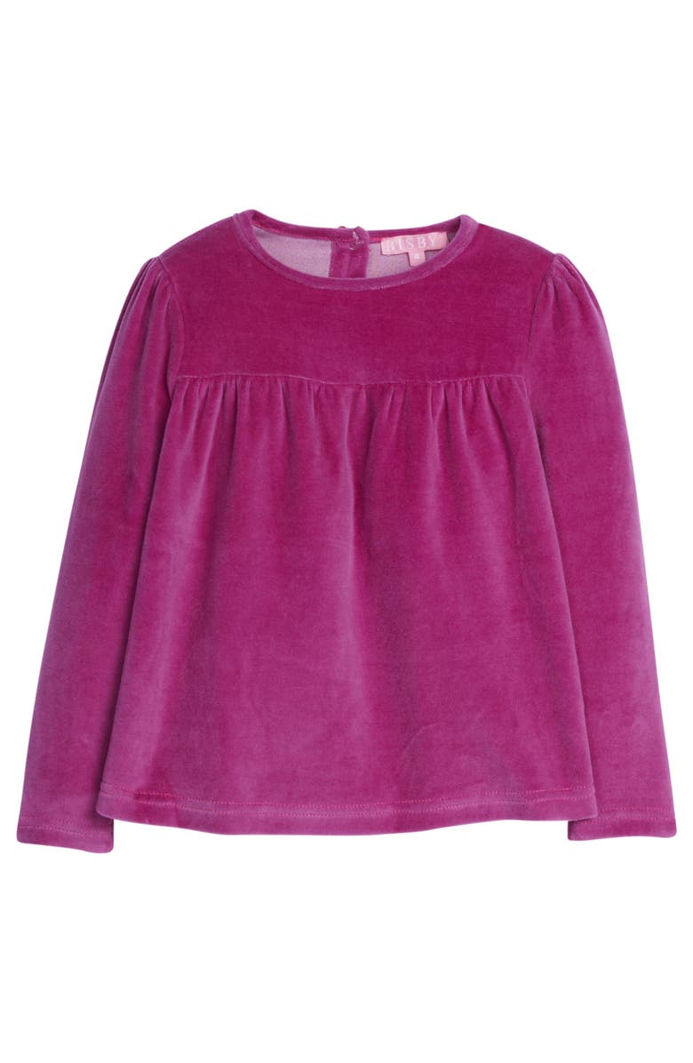 BISBY Kids' Velour Lisle Top, Main, color, Magenta Velour
