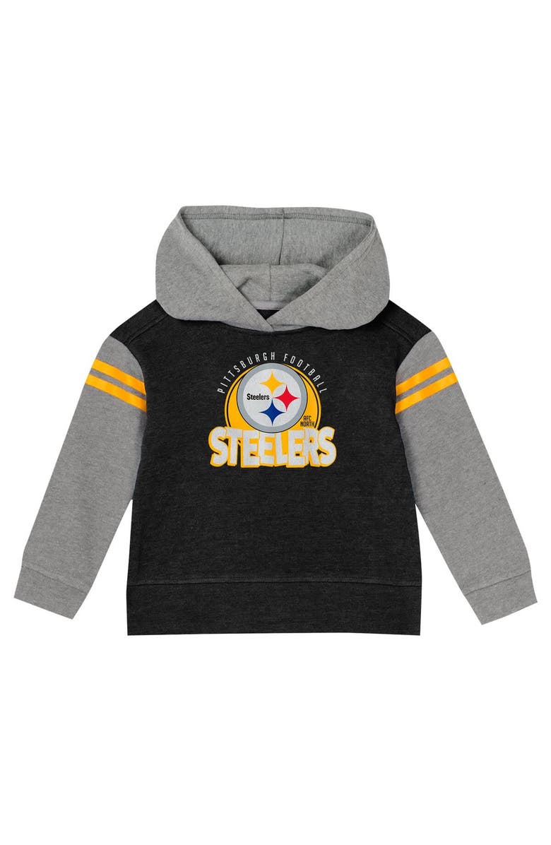 Outerstuff Toddler Pittsburgh Steelers Club House Long Sleeve Hoodie Top and Leggings Two-Piece Set, Alternate, color, Black