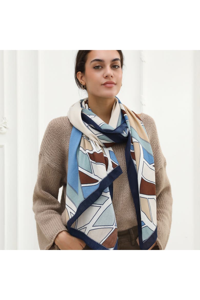 The Nicole Scarf, Main, color, Blue/Tan