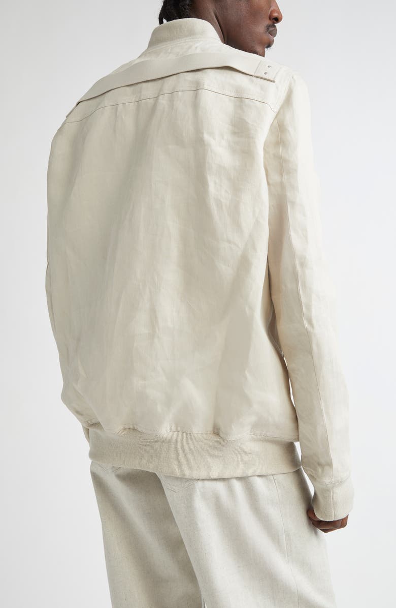 Rick Owens Hollywood Classic Linen Twill Flight Jacket, Alternate, color, 