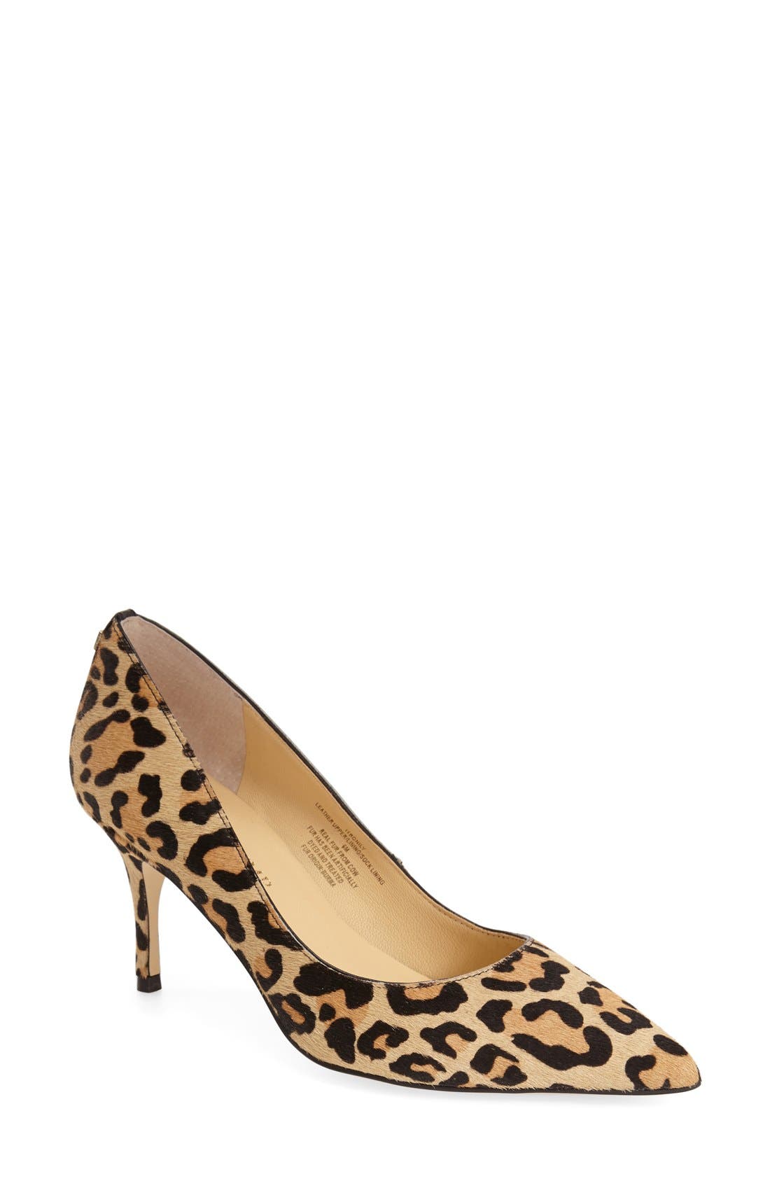 'Boni' Calf Hair Pointy Toe Pump, Main, color, LEOPARD CALF HAIR