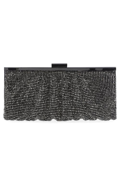 Jessica Mcclintock Simona Rhinestone Mesh Clutch In Gunmetal