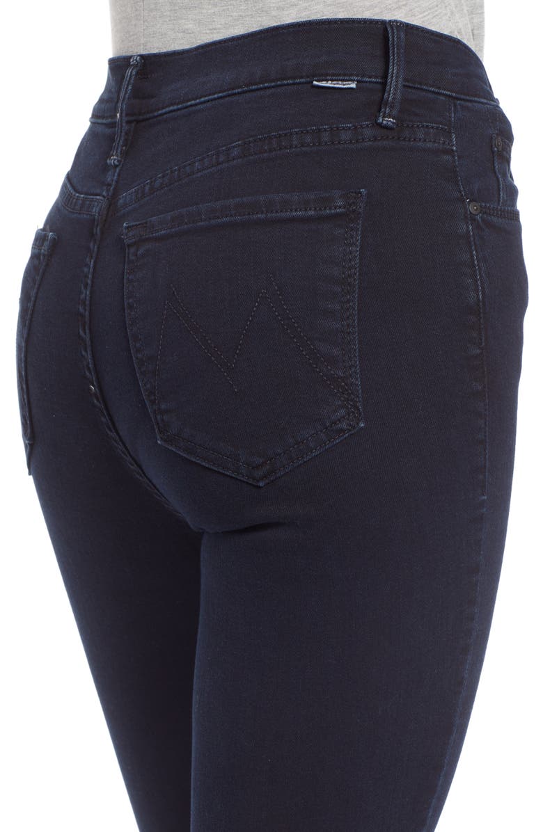 MOTHER The Stunner High Waist Fray Ankle Skinny Jeans, Alternate, color,