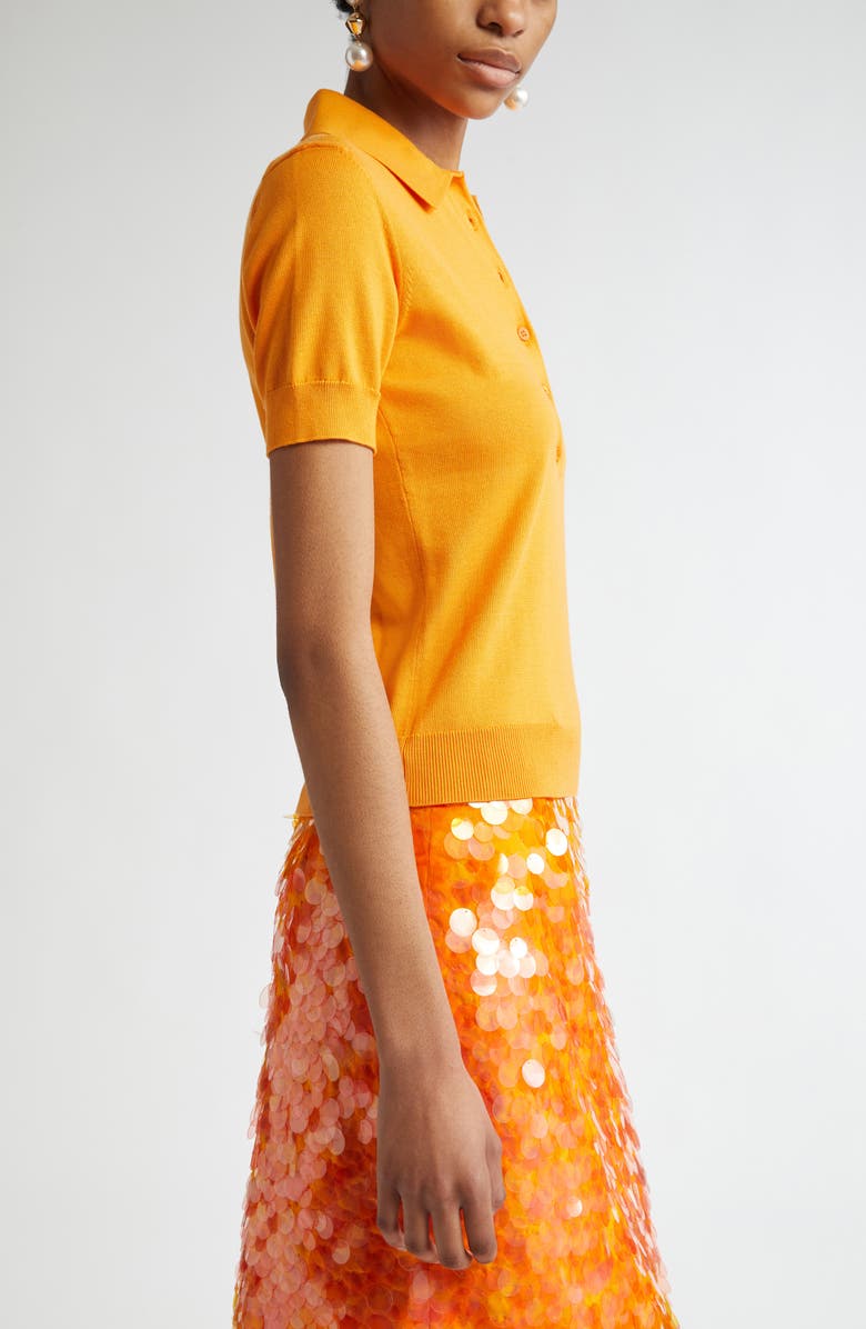 Carolina Herrera Silk & Cotton Blend Polo, Alternate, color,