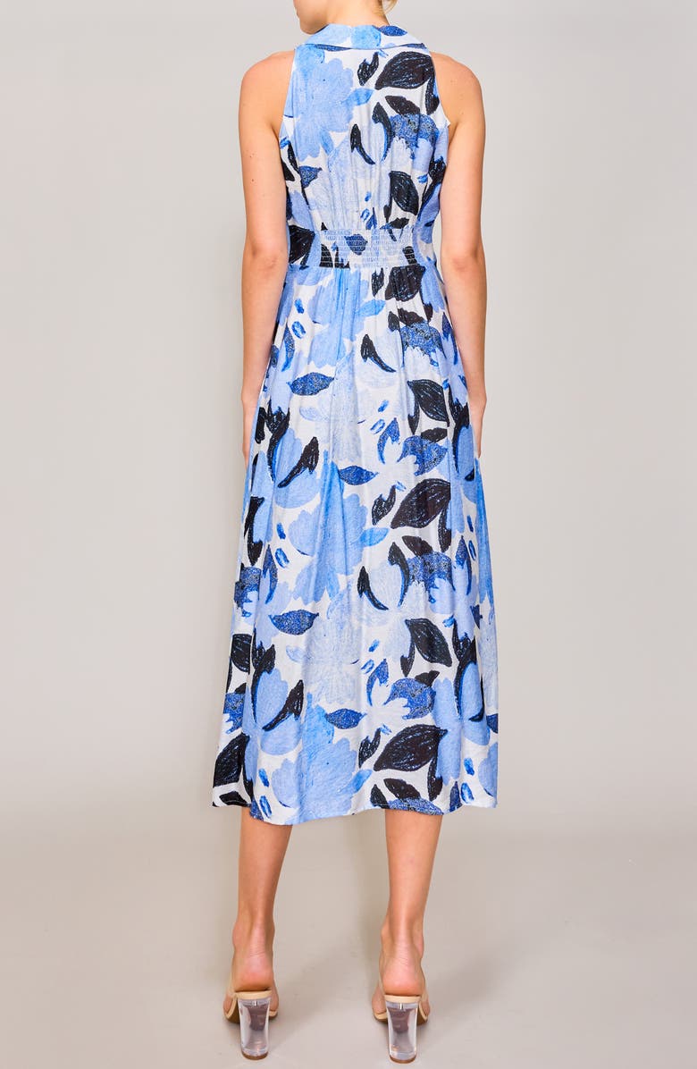 MELLODAY Floral Print Sleeveless Dress, Alternate, color, Ivory/ Blue Multi