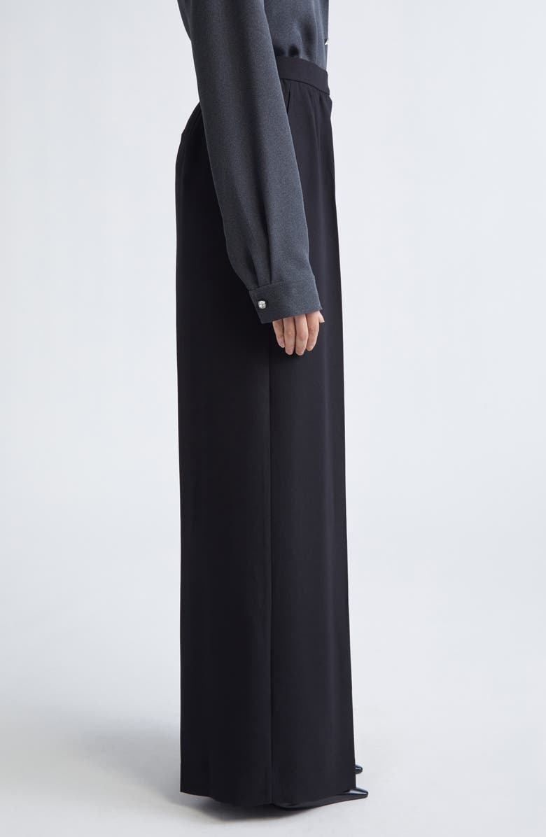 ST. JOHN Satin Back Crepe Wide Leg Pants, Alternate, color, Black