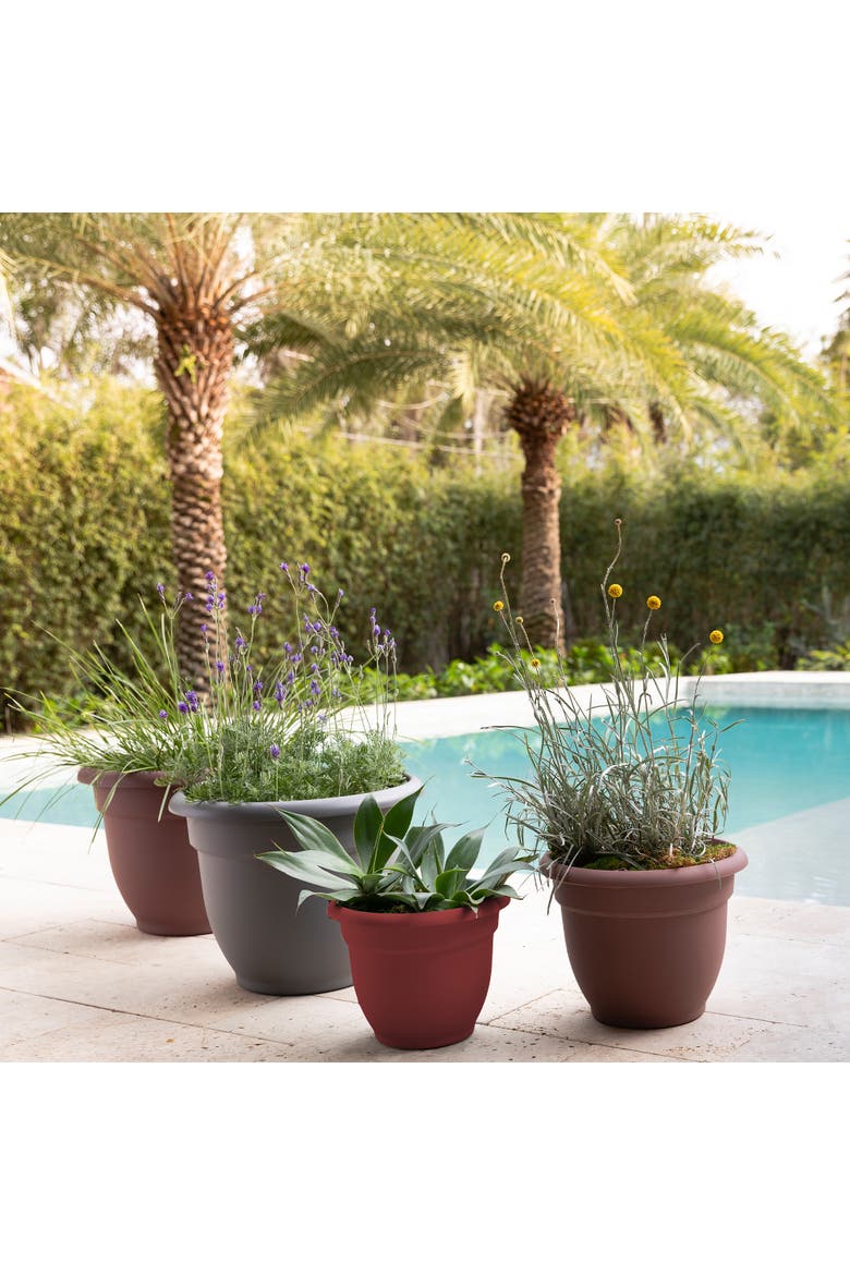 Ariana Pot Planter 12 Inch Burnt Red Resin Pot, Selfwatering, 3 Gallon, Alternate, color, Red