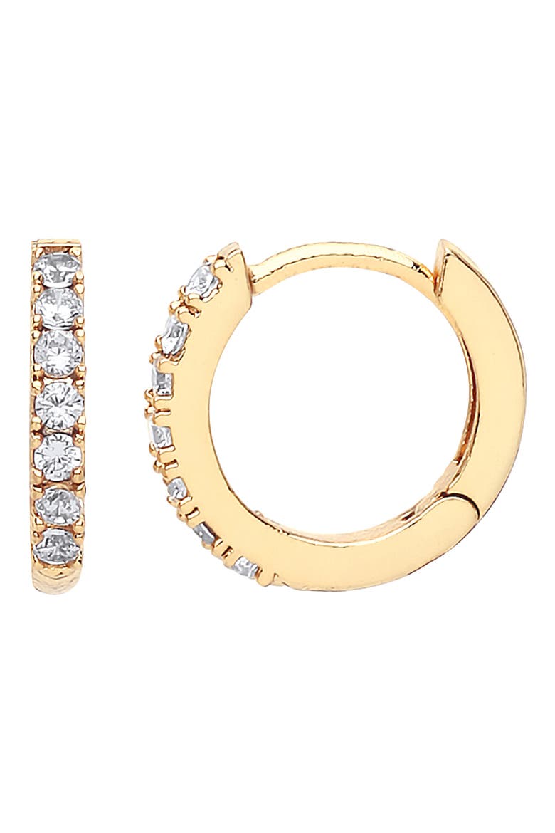 Pavé Crystal Hoop Earrings, Main, color, GOLD