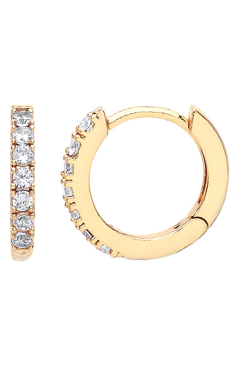 Estella Bartlett Pavé Crystal Hoop Earrings, Main, color, Gold