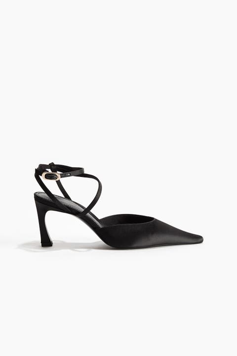 Pointed Satin Court Shoes