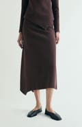 Scalpers Asymmetrical Knit Midi Skirt