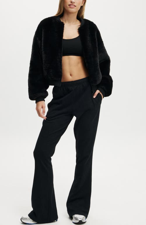COTTON ON BODY ACTIVE ARIEL FAUX FUR BOMBER JACKET